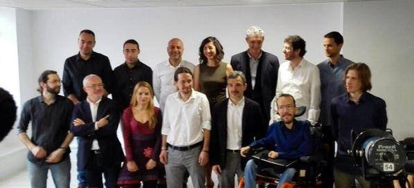 Pablo Iglesias reunido con José Ramón Blanco y con el resto de cabezas de lista autonómicos para preparar la campaña electoral. 